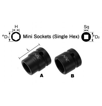 1/2" Mini Socket (Single Hex)